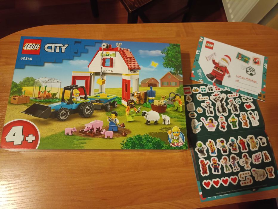 LEGO 60346 Stodoła i zwierzęta gospodarskie, traktor +List do Mikołaja