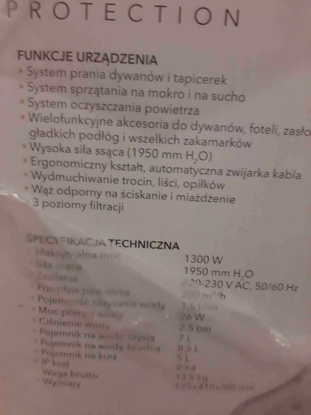 Odkurzacz piorący.