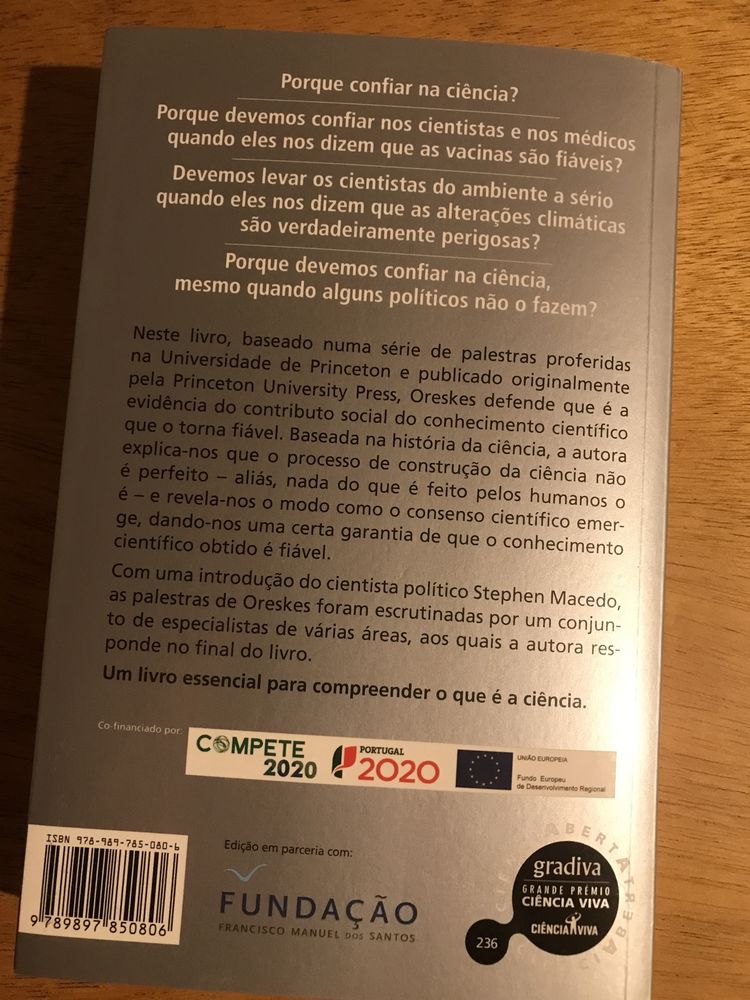 Livro “Porquê Confiar na Ciência?”