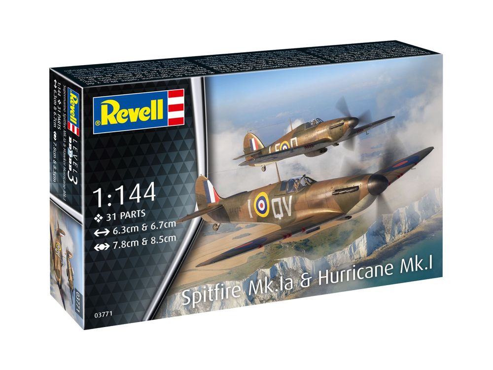 SAMOLOT 1/144 Revell 03771 dwa modele SUPERMARINE SPITFIRE M.IA&