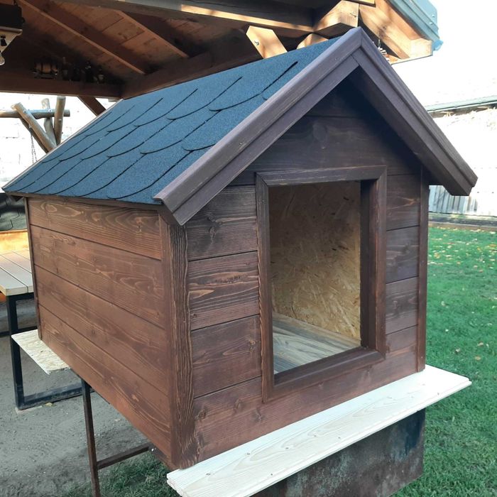 Buda dla Psa Domek Dla psa Ocieplona Drewniana Extra Styro 3cm Orzech