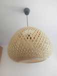 Lampa Ikea czarny i bambus