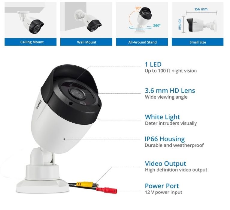 Kit Vídeo Vigilância 8 Câmaras • 5MP Exterior • Sistema CCTV • CABO