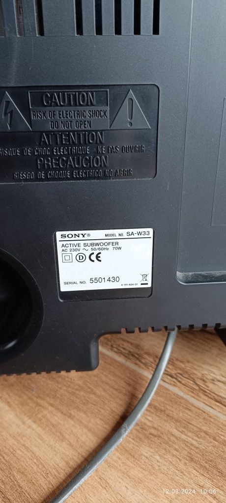 Zestaw kina domowego Sony STR-DH 540+ głośniki i subwoofer