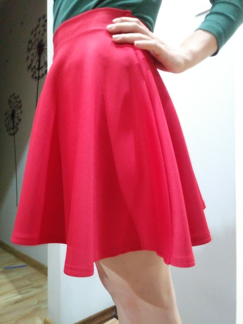 Spódnica spódniczka  czerwona z koła rozmiar S 36