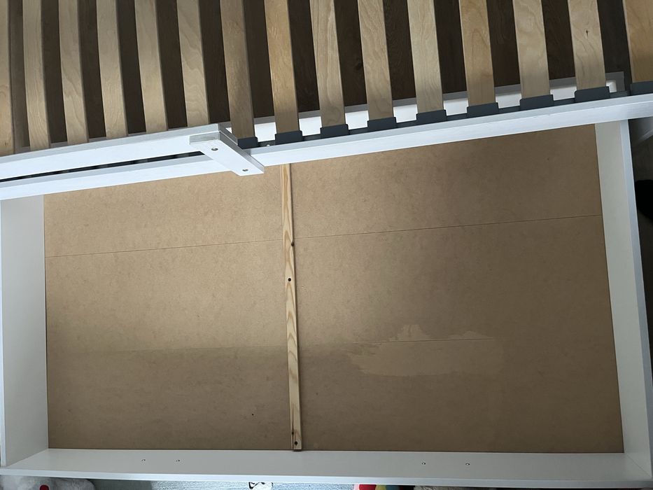 Łózeczko domek drewniany biały z szufladą plus materac łóżko 80x160