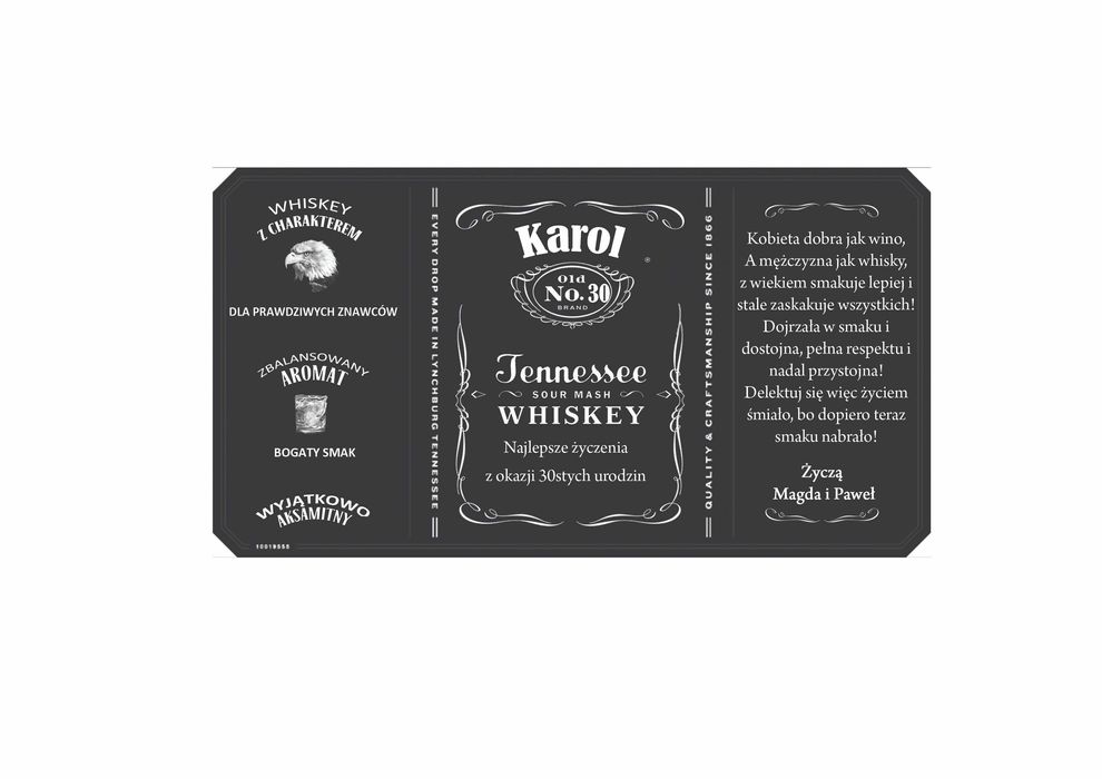 Personalizowane etykiety Jack Daniel’s