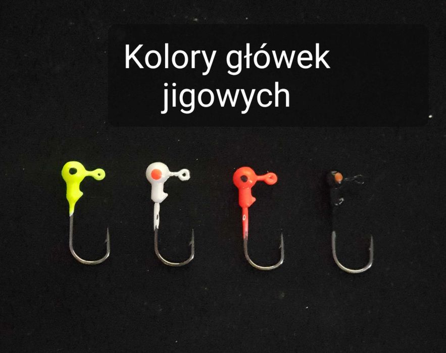Zestaw gum 2szt. (4 kolory) + 1 główka jigowa 1g (4 kolory)