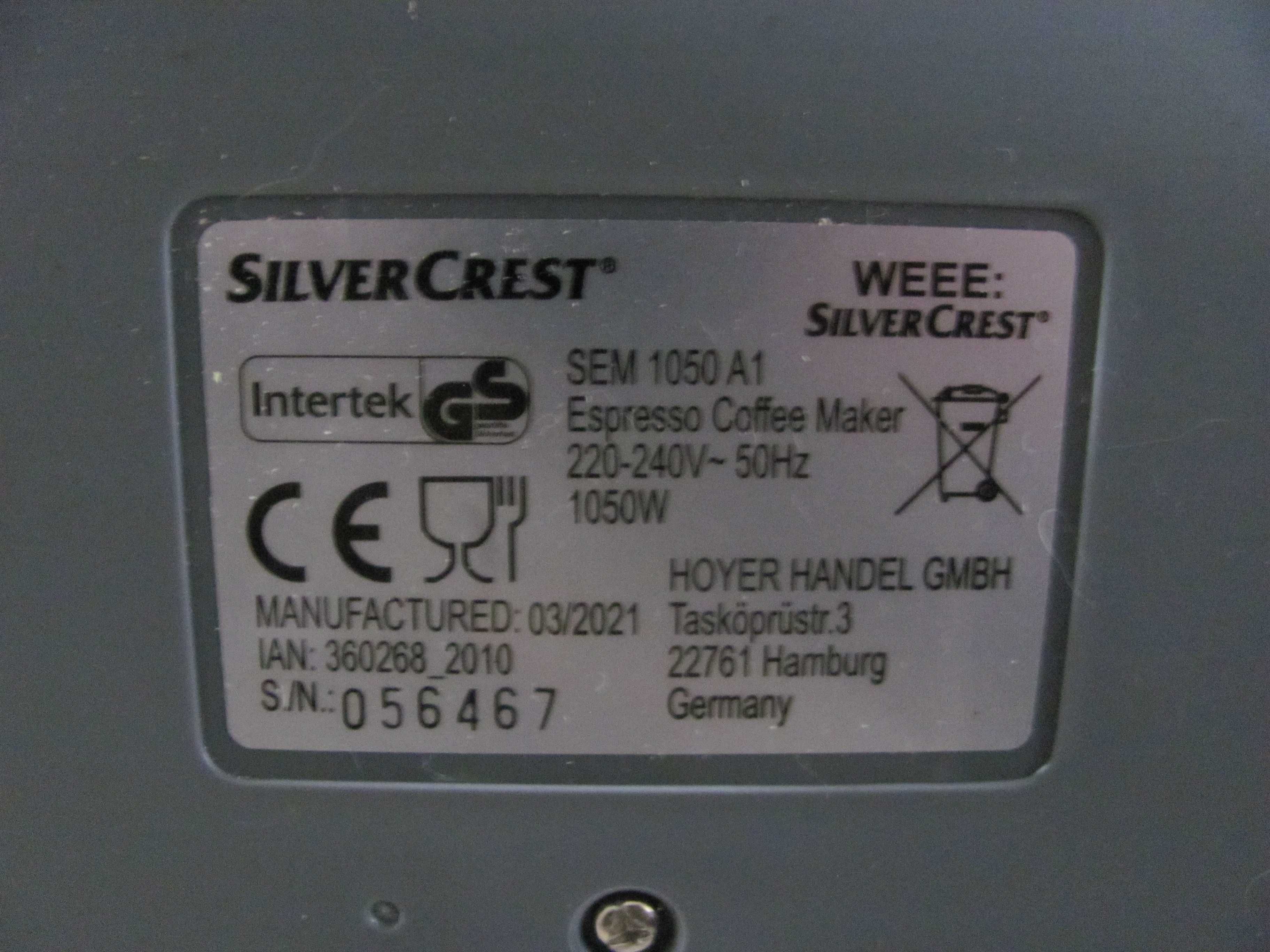 Ekspres do kawy ciśnieniowy SILVERCREST SEM 1050 A1