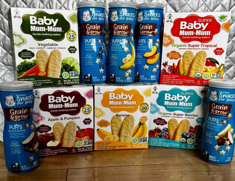 Gerber Puffs Baby mum-mum натуральні снеки галети для прорізування