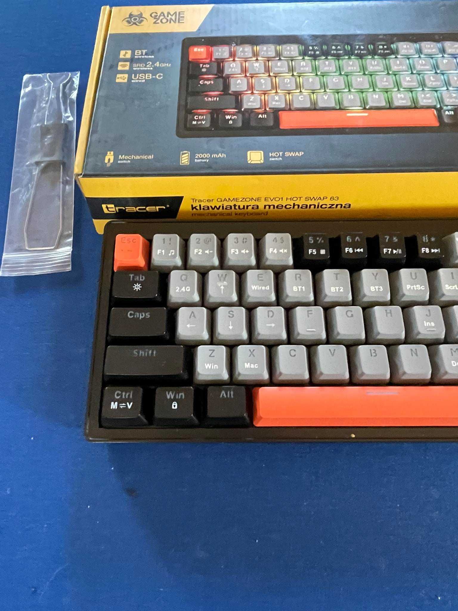 Klawiatura mechaniczna Tracer GameZone EVO – RGB, BT/USB-C
