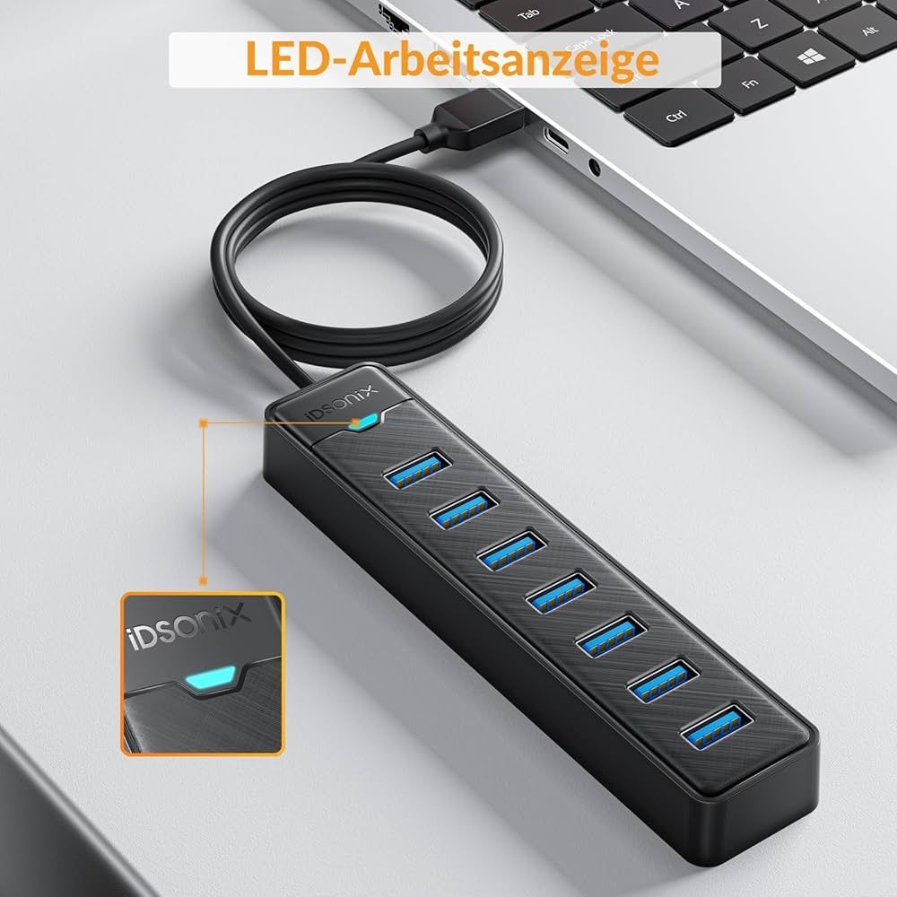 Hub USB-A x7 USB-C x1