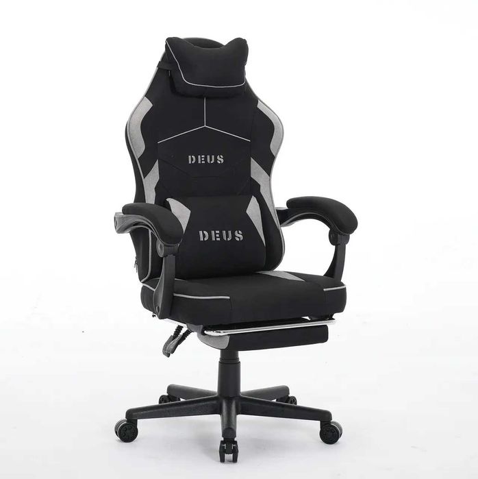 Комп’ютерне крісло із тканини з підніжкою і 2 подушками до 130кг EDGE