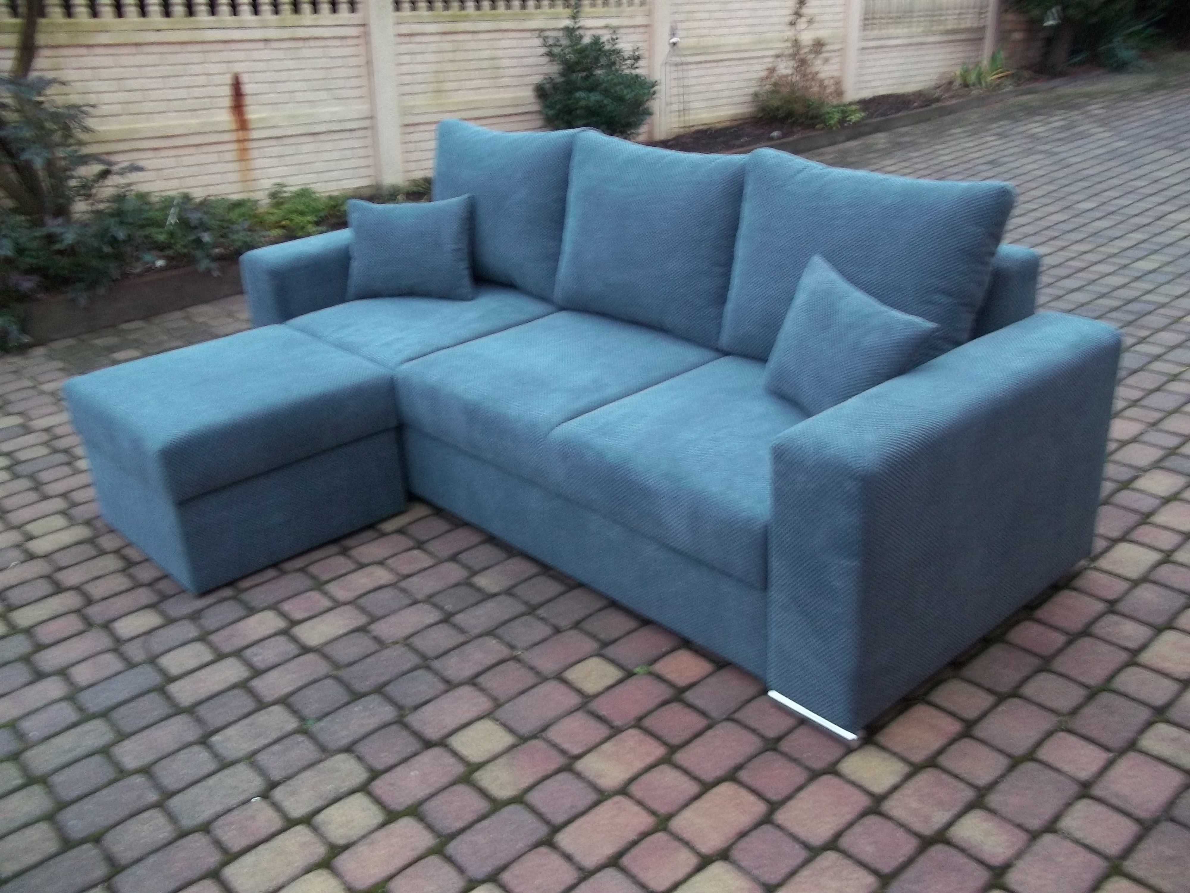 Sofa/kanapa+dostawiana pufa/narożnik-sprężyny bonel/szeroka pow spania