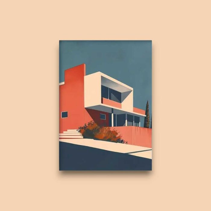 Plakat jak obraz 50x70cm | na płótnie bez ramy grafika | Mid-Century