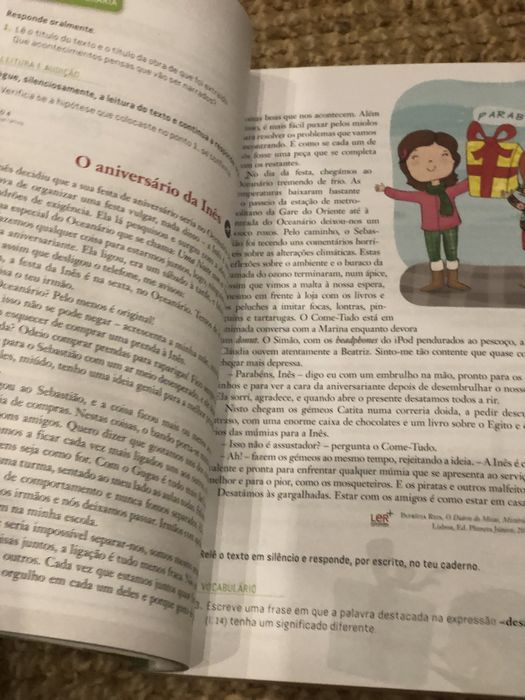 Manual português Palavras em linha 5 ano