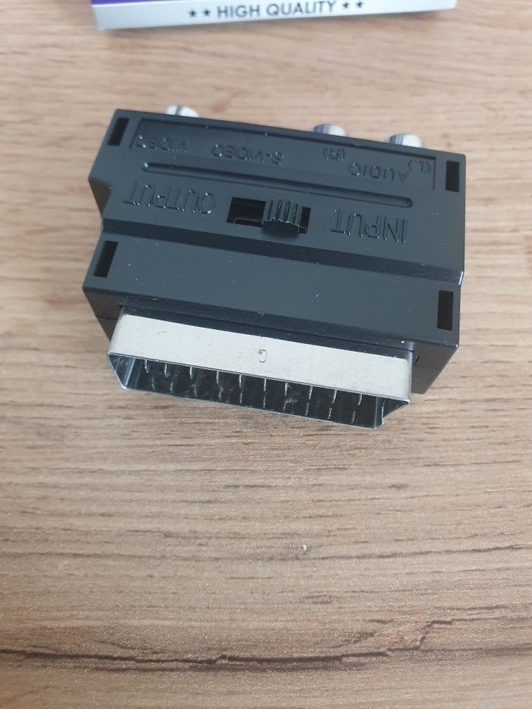 Adapter przejściówka SCART S-VIDEO RCA EURO Chinch Schwaiger.