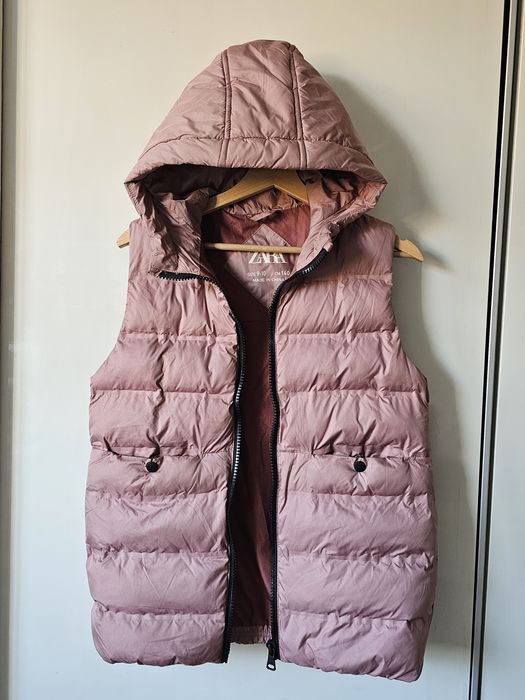 Pikowana kamizelka Zara r. 140 pudrowy róż