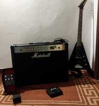 amplificador e guitarra