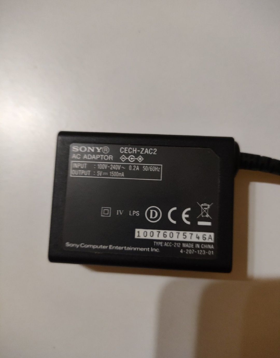 zasilacz Sony CECH-ZAC2 do stacji dokującej ładowarki move 5V 1500mA