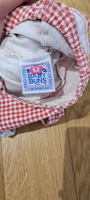 Strój kąpielowy jednoczęściowy, baby buns, 74-86, krata, pszczółka