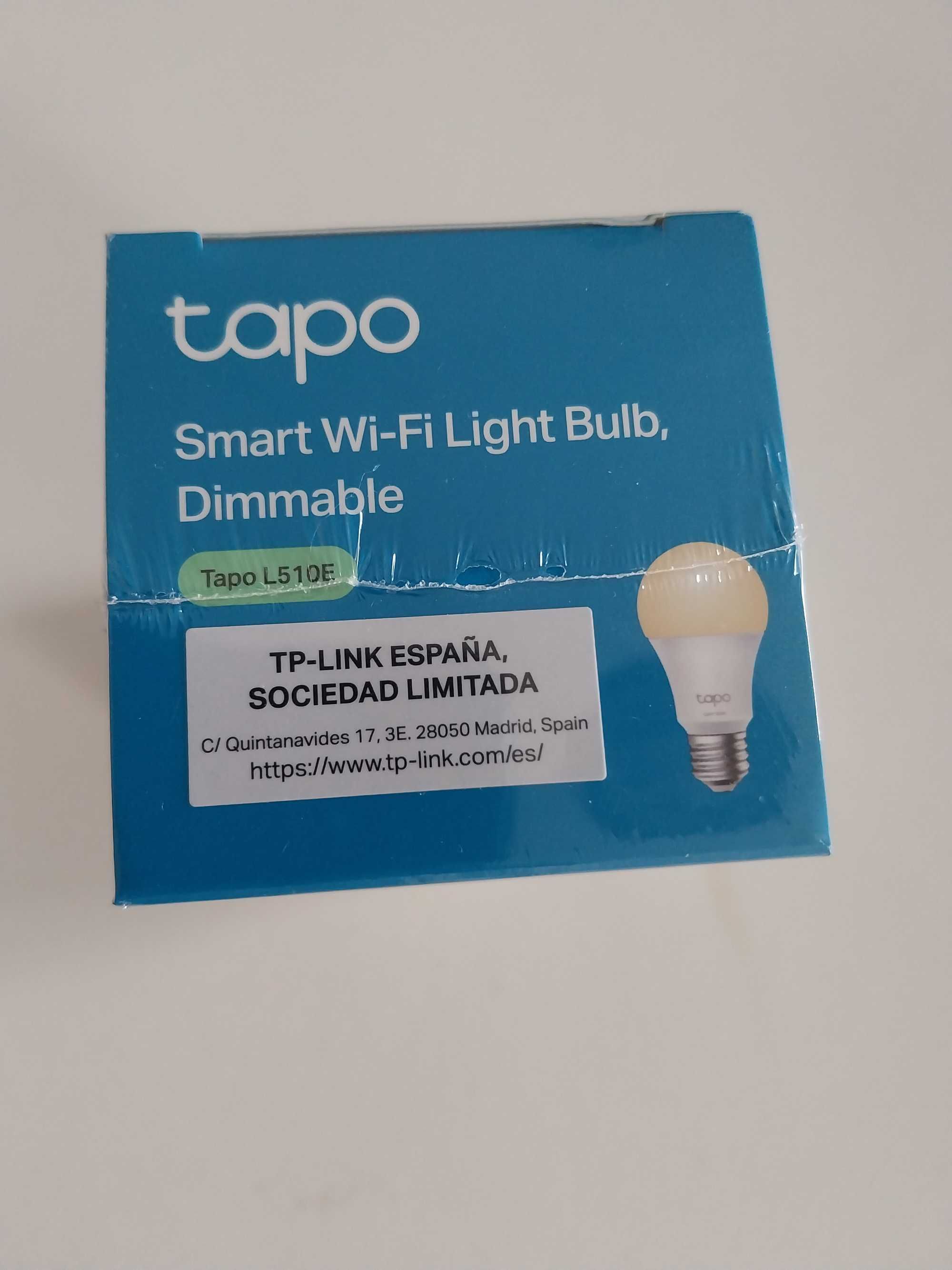 Lâmpada Smart Tapo Wi-Fi Light Bulb TP-Link L510E (Nova Selada)