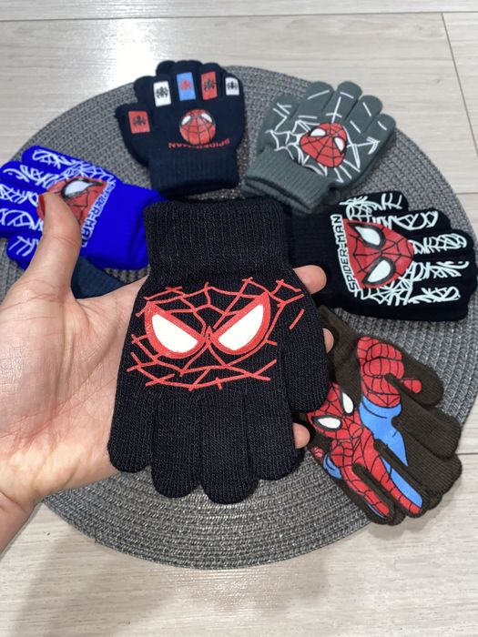 Рукавиці, перчатки дитячі Спайдер, Бетмен з начісом(перчатки детские)