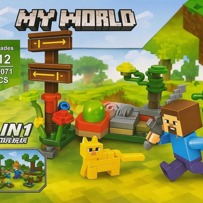 Конструктор Minecraft 66071A для дітей 4в1 набір, 88 дет з інструкцією