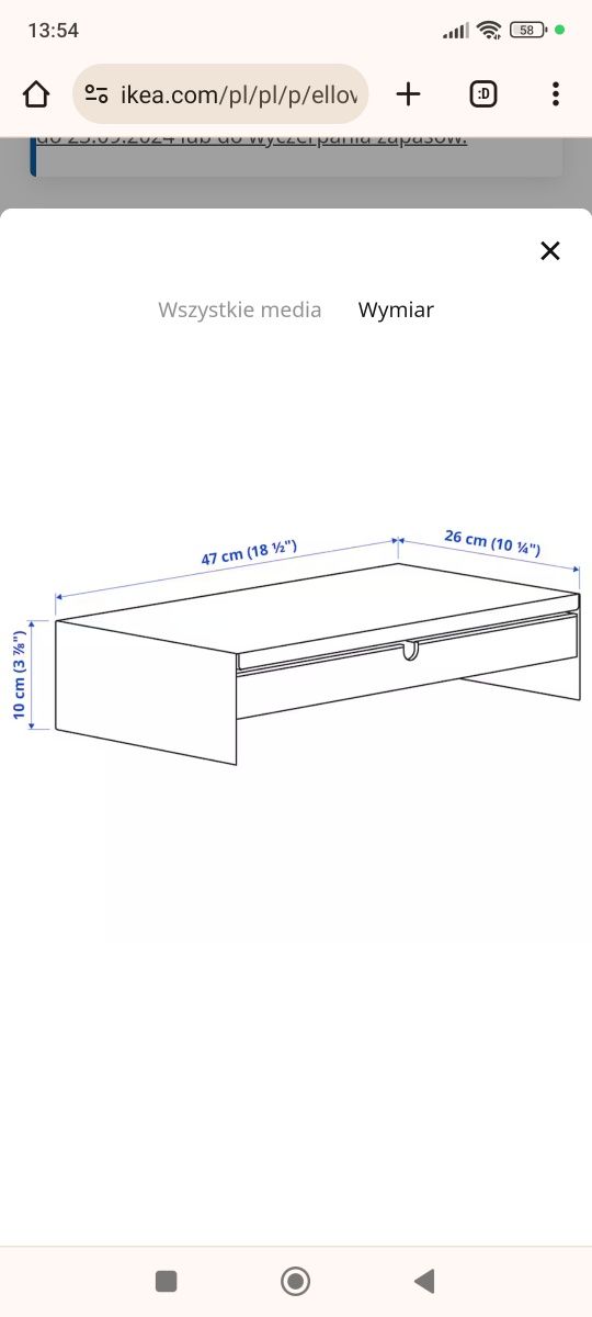 Podstawka pod monitor ikea biały