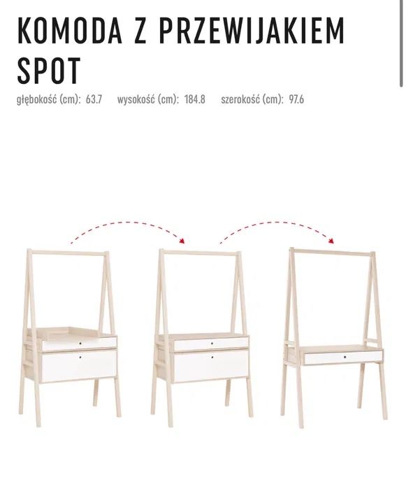 Komoda z przewijakiem (przewijak) + nakładka na komodę Vox Baby Spot