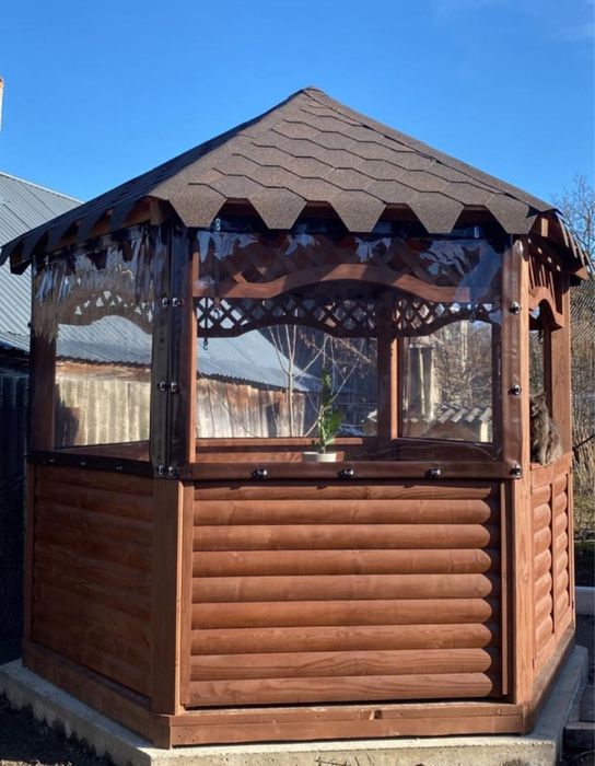 М’які вікна для альтанки, тераси, ПВХ тент, мягкие окна в беседку