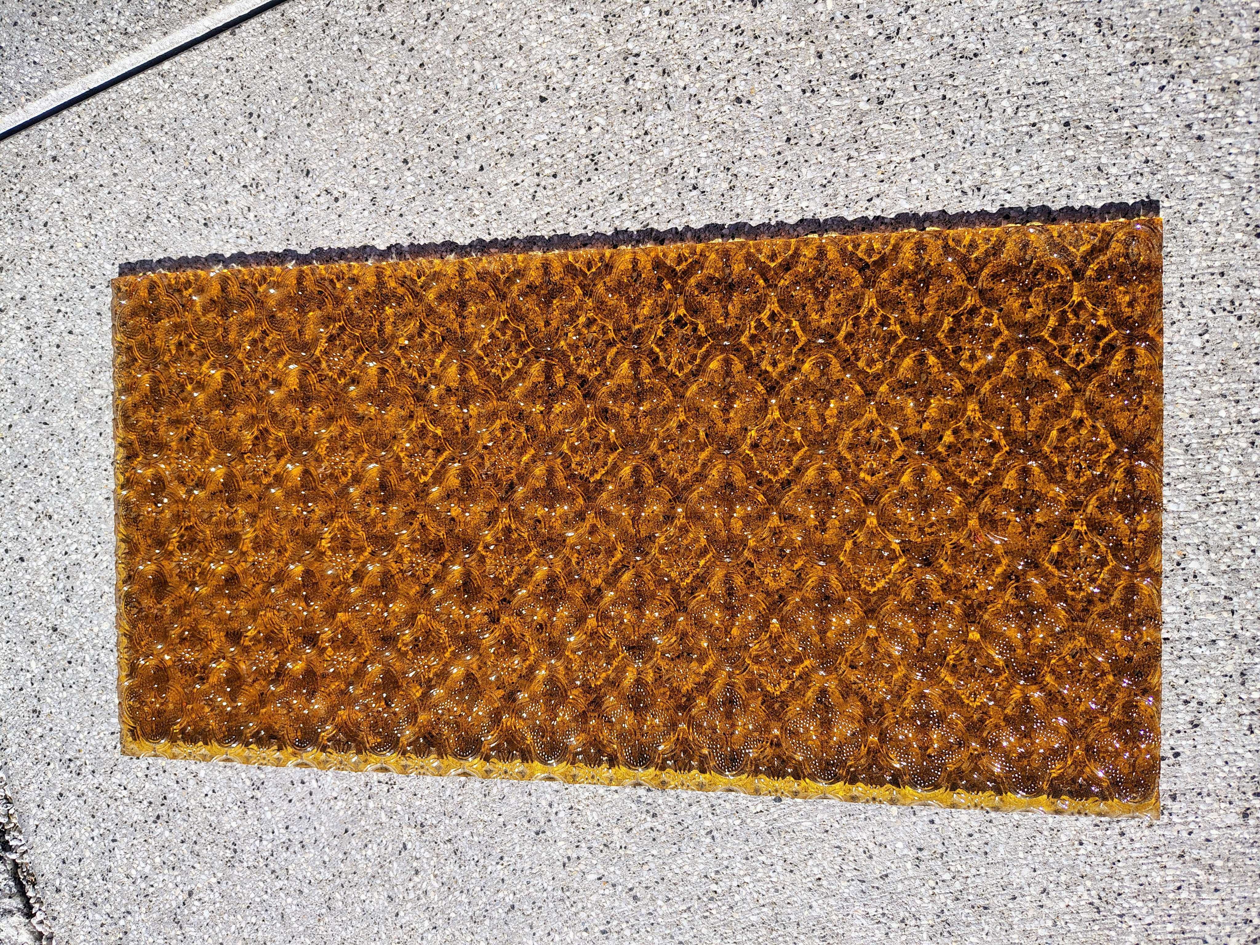 szyby szkło ornamentowane miodowe 20x40 cm