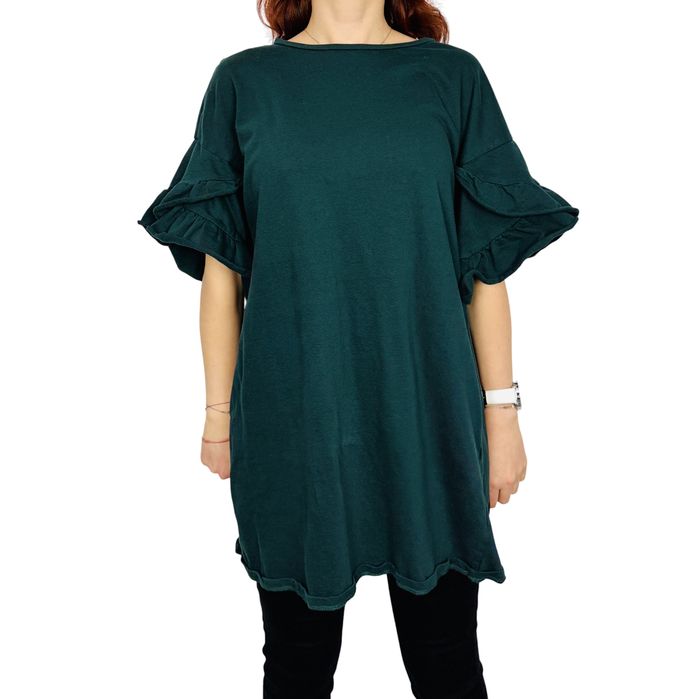 Tunika butelkowa z falbanami na rękawach M 38 ZARA