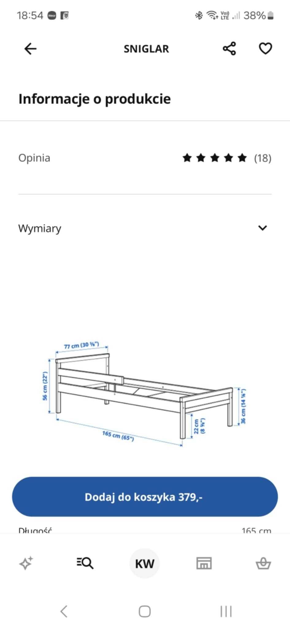 Łóżko dziecięce z materacem - IKEA