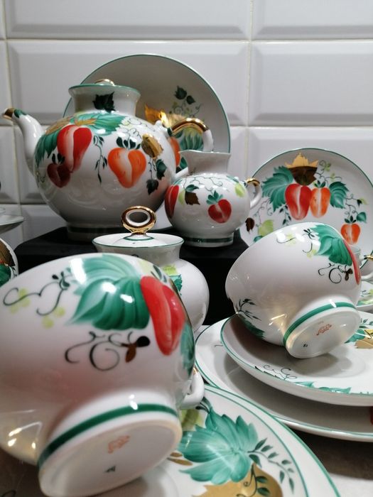 Serwis do herbaty,, Truskawki"porcelana Lomonosow ZSRR