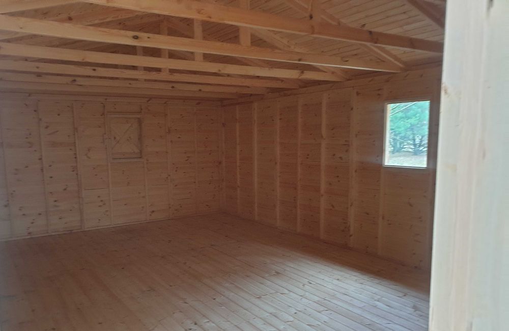 Domek letniskowy drewniany narzędziowy altana ogrodowa na ROD 6x4 m