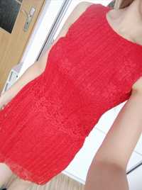 Czerwona asymetryczna sukienka mini