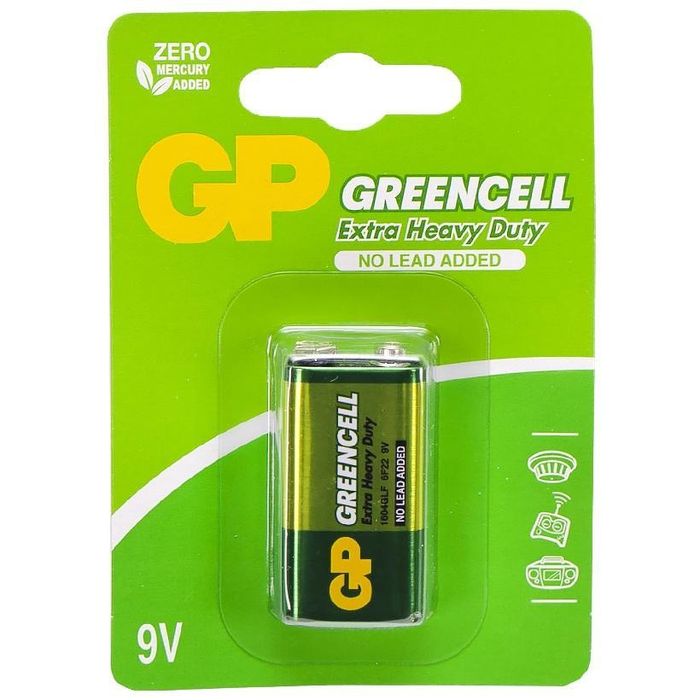 Батарейка Крона GREENCELL 9.0V сольова