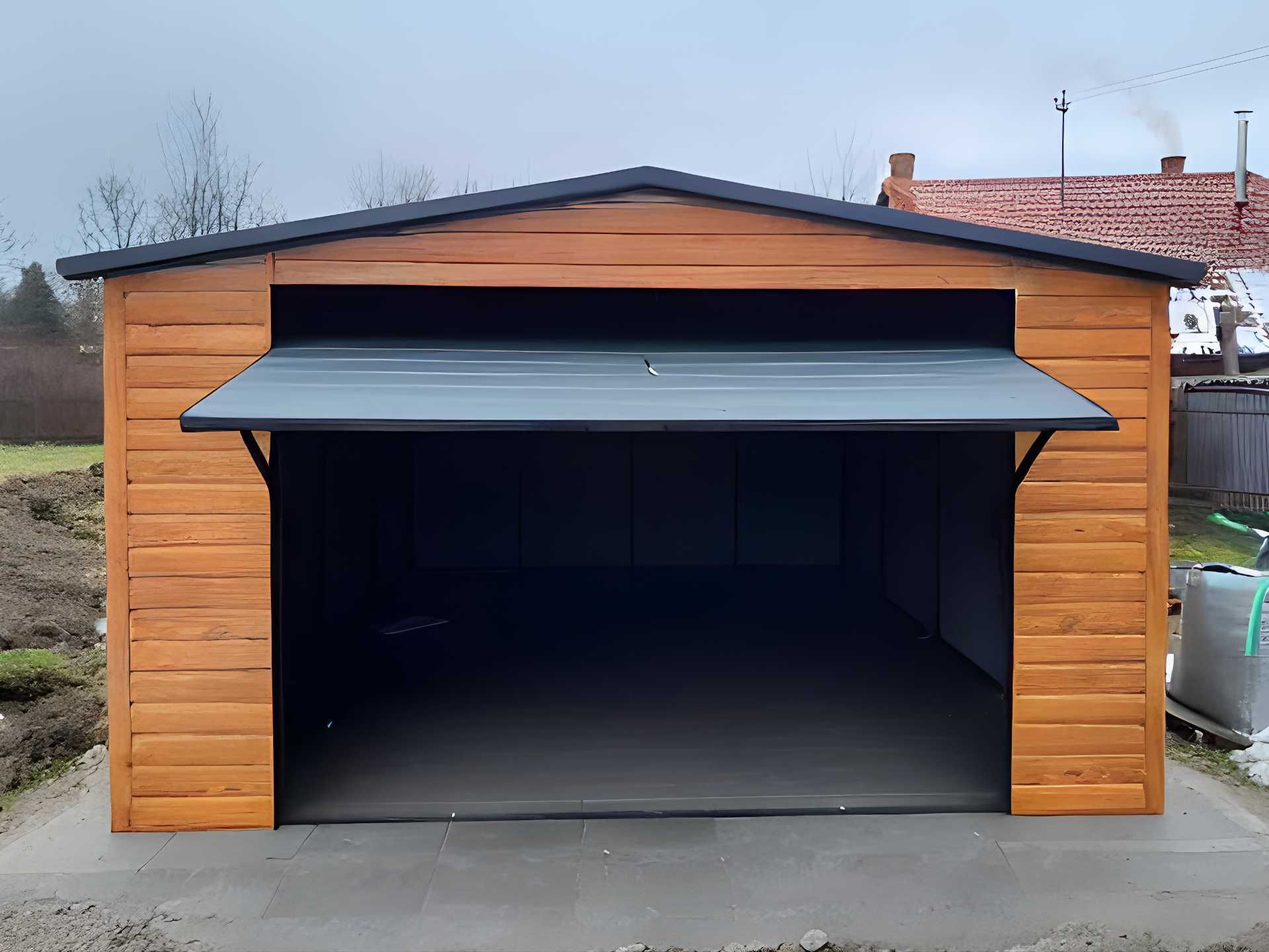 Garaż blaszany drewnopodobny 4x6m (dowolny wymiar 5x5 8x8 9x9 10x6)