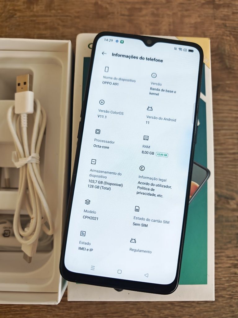 OPPO A91 8GB/128GB Preto Em bom estado Aceito Retomas