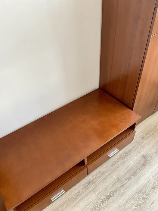 Komoda i barek, brązowy komplet szaf