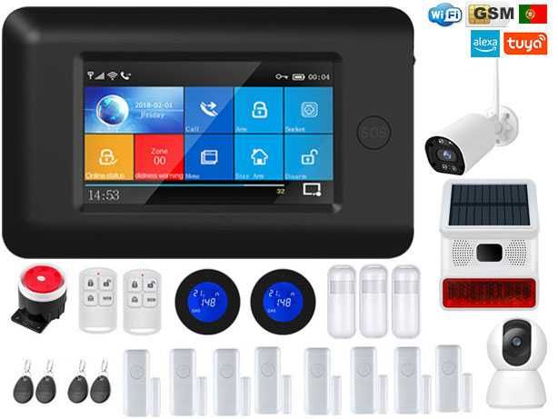 Alarme Tuya sem Fios GSM/WiFi +Câmaras Segurança+ 13 Sensores (NOVO)