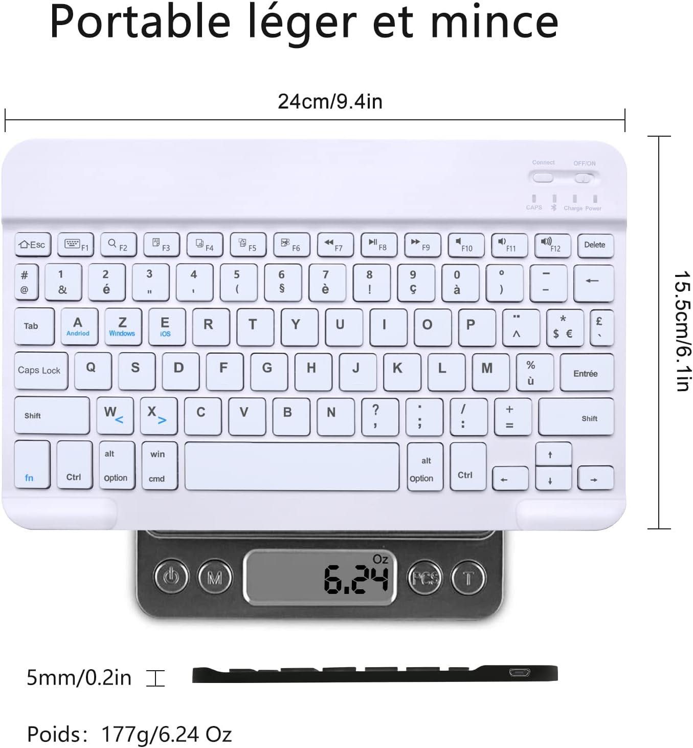Klawiatura bezprzewodowa Bluetooth SENGBIRCH [AZERTY francuski]