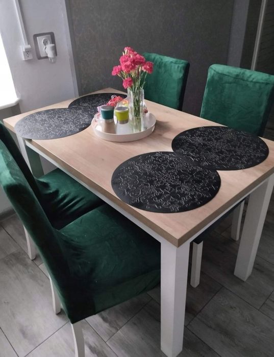 Nowe uniwersalne pokrowce 6 szt na krzesła piękna zieleń elastyczne