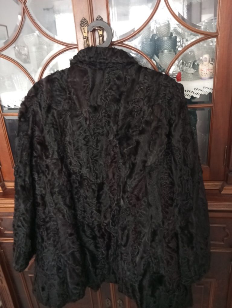 Casaco de pele preto