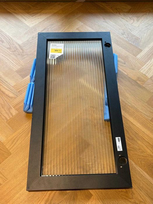 Ikea Hejsta drzwi szklane fronty ryflowane antracyt 40x80cm 2szt.