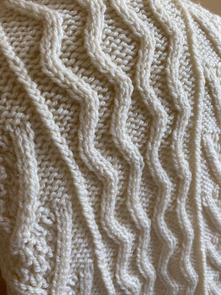 Sweter kardigan wełna owcza ręcznie robiony Handmade