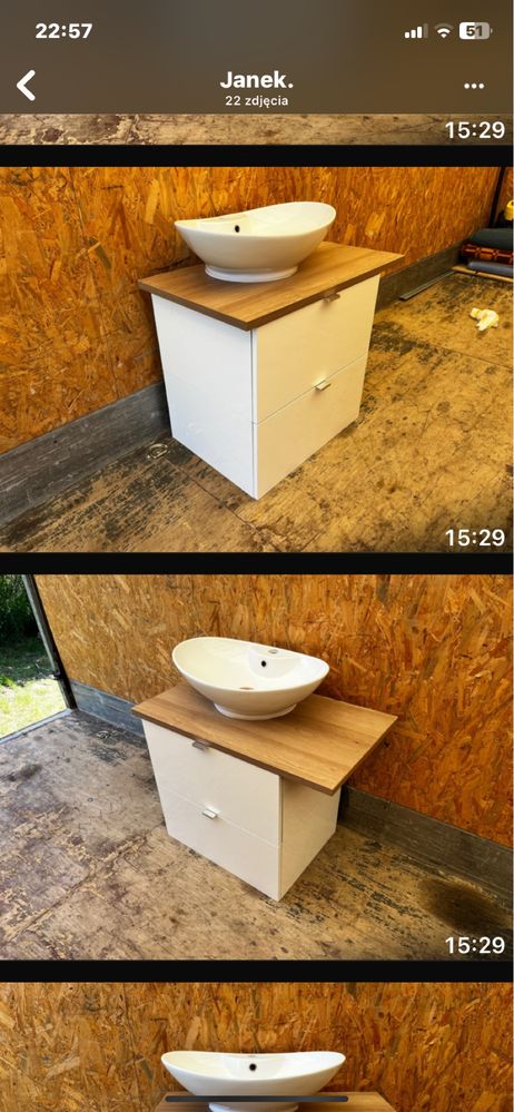 Szafka lazienkowa z umywala kerra