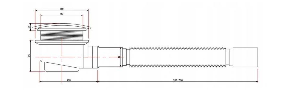 MEXEN SYFON do brodzika z osadnikiem średnica 90 mm , niski