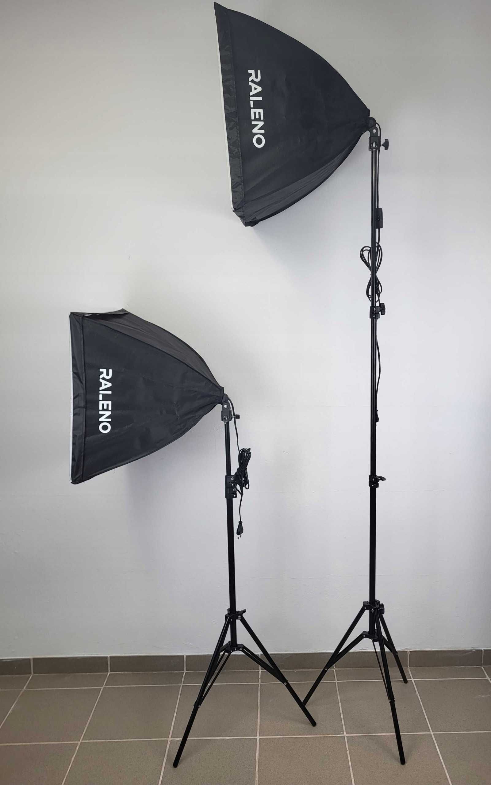 RALENO 2 x Softbox 50W LED Gotowy zestaw do Studia 50x50 cm 5500K 50W